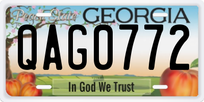 GA license plate QAG0772