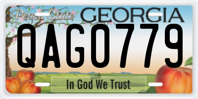 GA license plate QAG0779