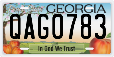 GA license plate QAG0783
