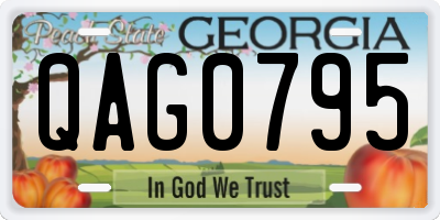 GA license plate QAG0795