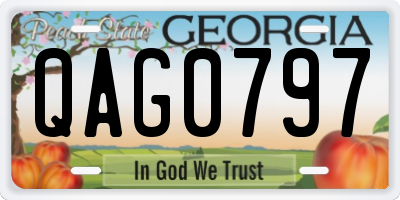 GA license plate QAG0797