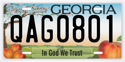 GA license plate QAG0801