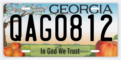 GA license plate QAG0812
