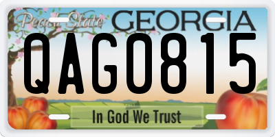 GA license plate QAG0815