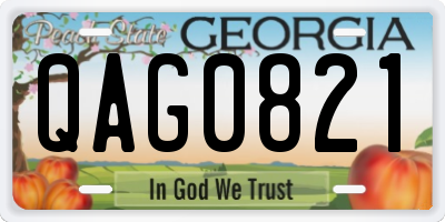 GA license plate QAG0821