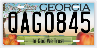GA license plate QAG0845