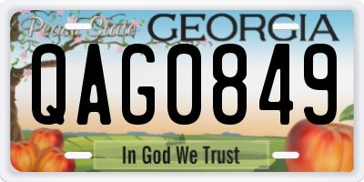 GA license plate QAG0849