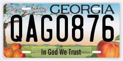 GA license plate QAG0876