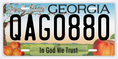 GA license plate QAG0880