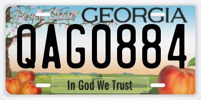 GA license plate QAG0884