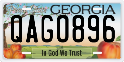 GA license plate QAG0896