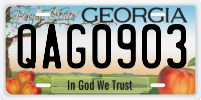 GA license plate QAG0903