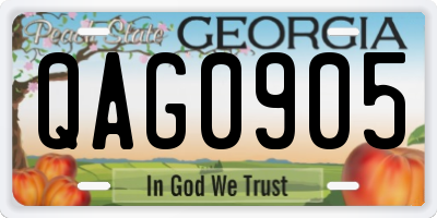 GA license plate QAG0905