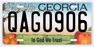 GA license plate QAG0906
