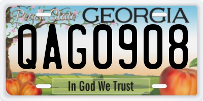 GA license plate QAG0908