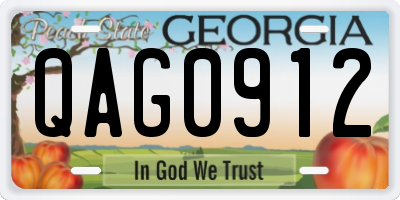 GA license plate QAG0912