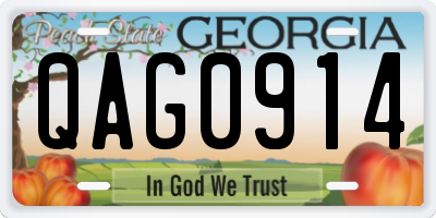 GA license plate QAG0914