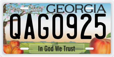 GA license plate QAG0925