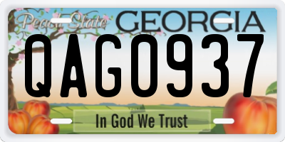 GA license plate QAG0937