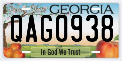 GA license plate QAG0938
