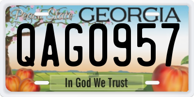 GA license plate QAG0957