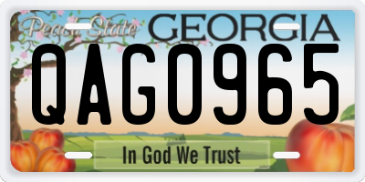 GA license plate QAG0965