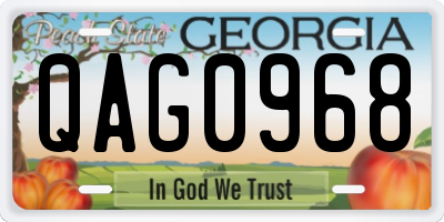 GA license plate QAG0968