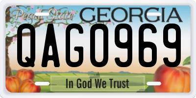 GA license plate QAG0969