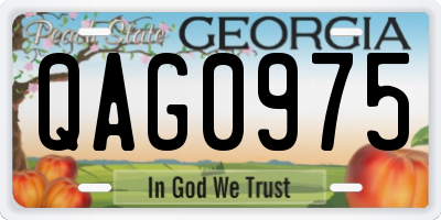 GA license plate QAG0975