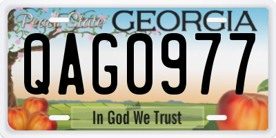 GA license plate QAG0977