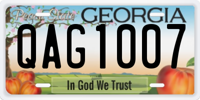 GA license plate QAG1007