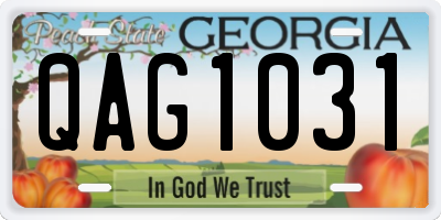 GA license plate QAG1031