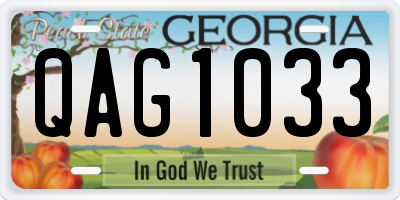 GA license plate QAG1033