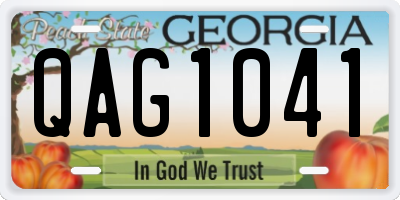 GA license plate QAG1041