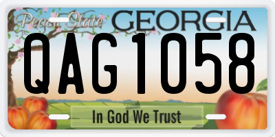GA license plate QAG1058