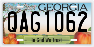 GA license plate QAG1062