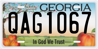 GA license plate QAG1067