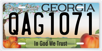 GA license plate QAG1071