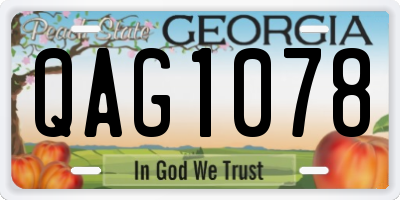 GA license plate QAG1078