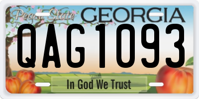 GA license plate QAG1093
