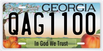 GA license plate QAG1100