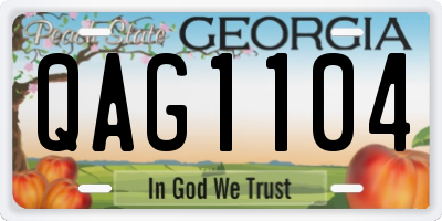 GA license plate QAG1104