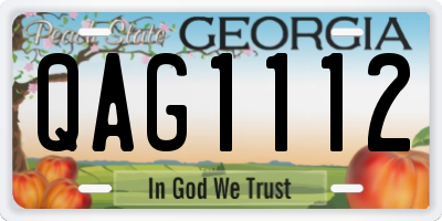GA license plate QAG1112