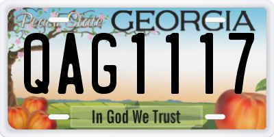 GA license plate QAG1117