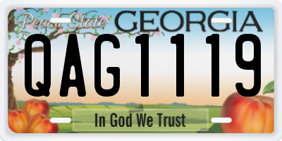 GA license plate QAG1119
