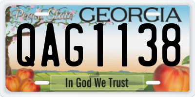 GA license plate QAG1138