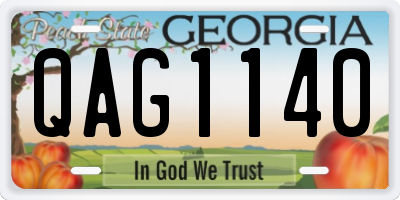 GA license plate QAG1140