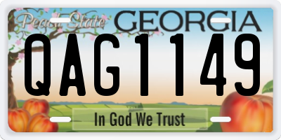 GA license plate QAG1149