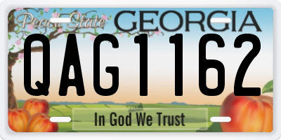 GA license plate QAG1162