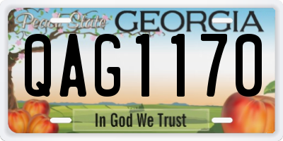 GA license plate QAG1170